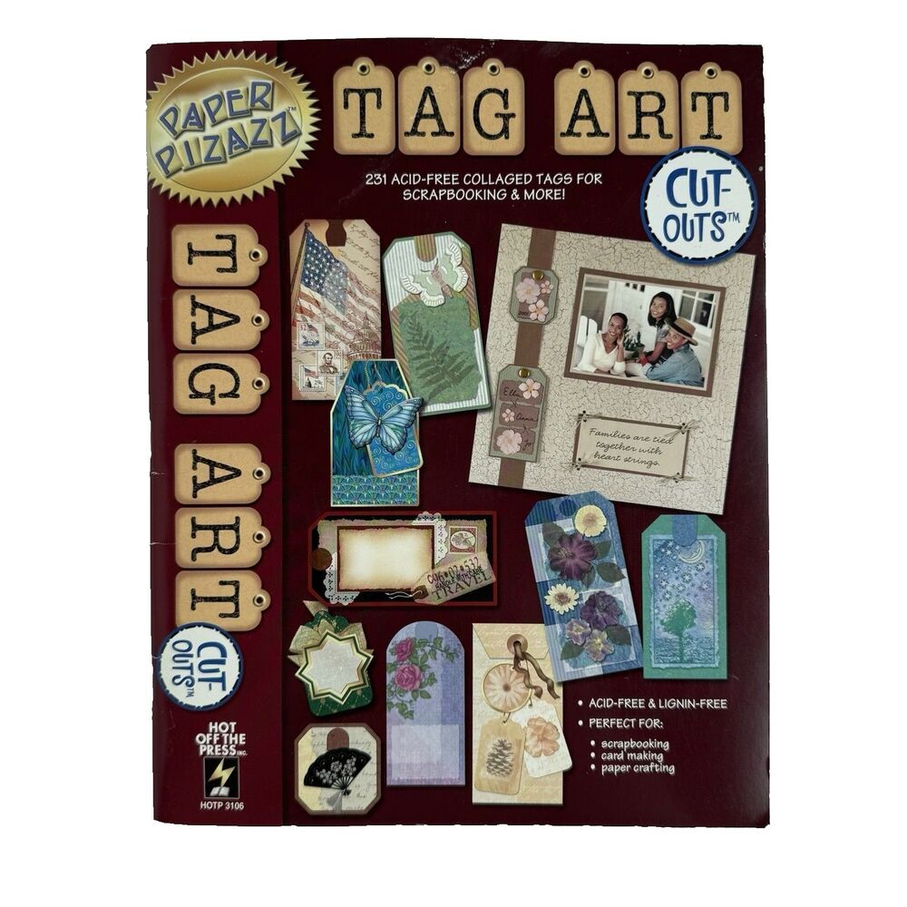 NOS Paper Pizazz Booklet Sheets Tag Art Cut Outs Hot Off The Press Scrapbooking